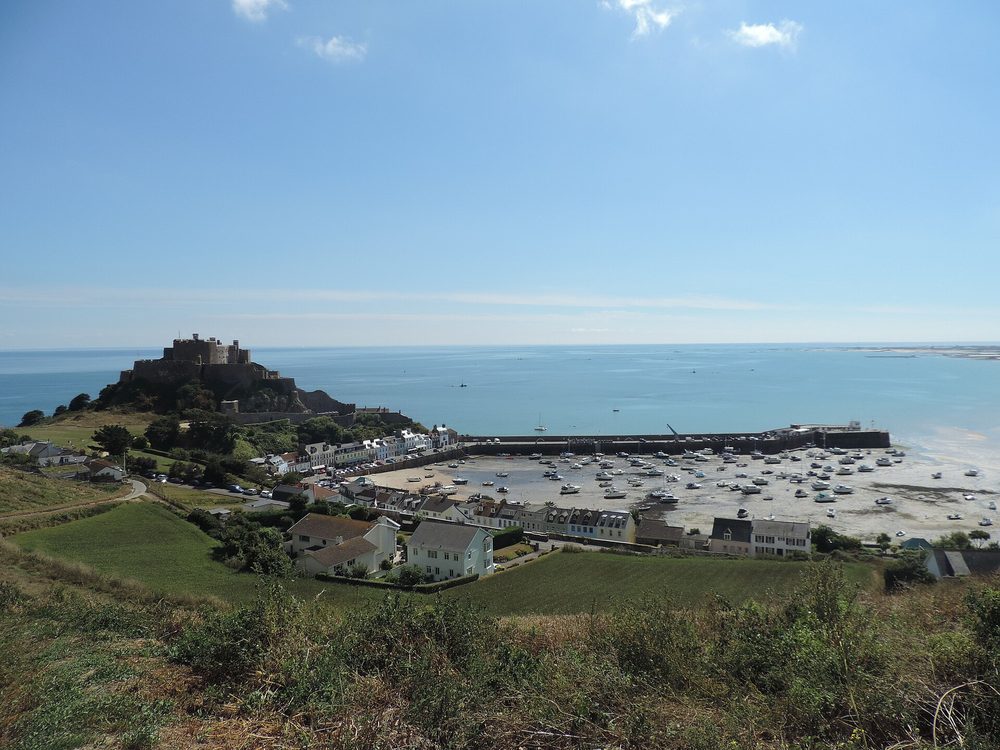Mont Orgueil Castle above Gorey on Jersey's east coast
